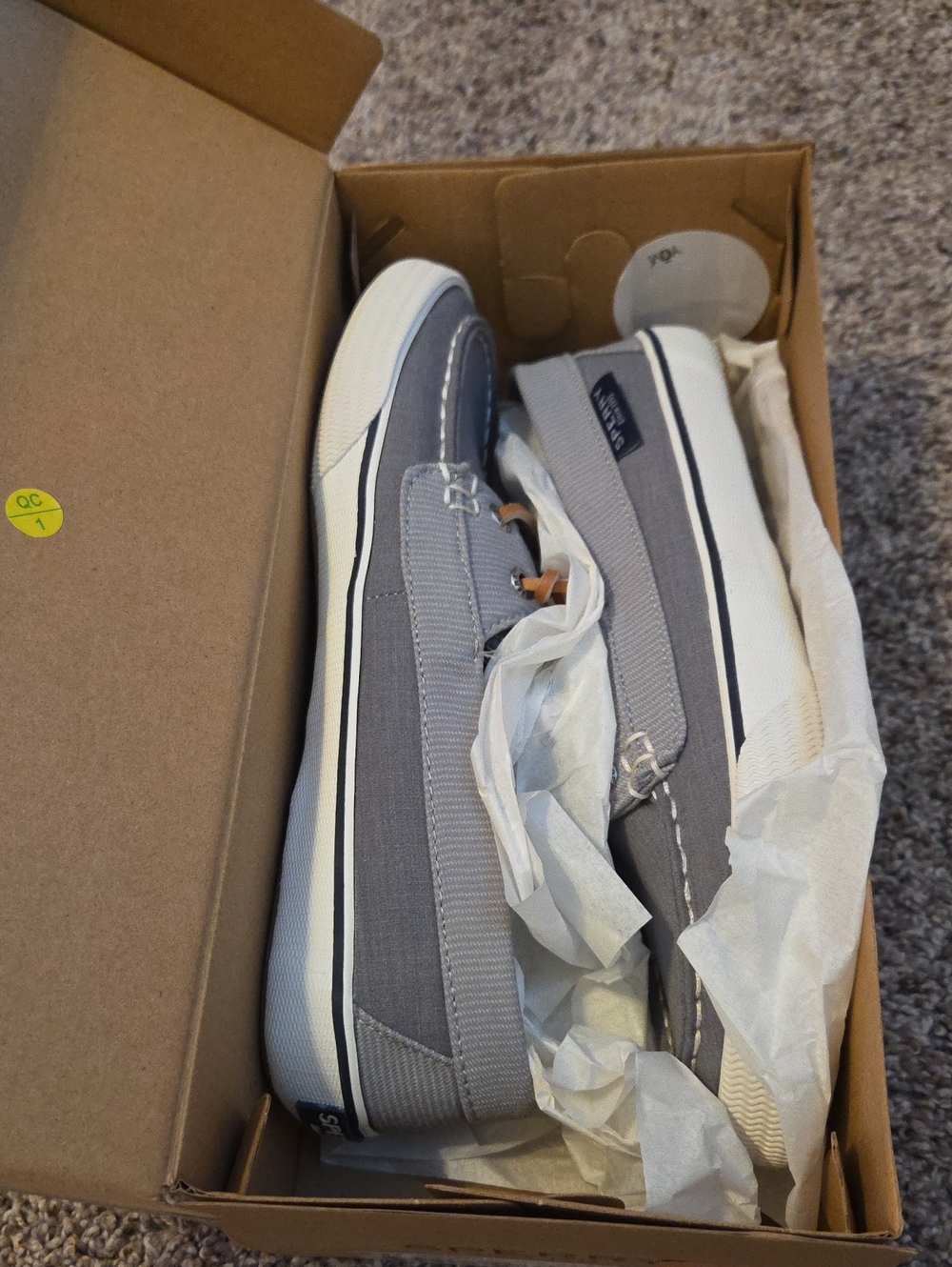 Sperry Canvas Top Siders Boat Shoes in Lounge Away Grey Women's Size 7 - Picture 5 of 5